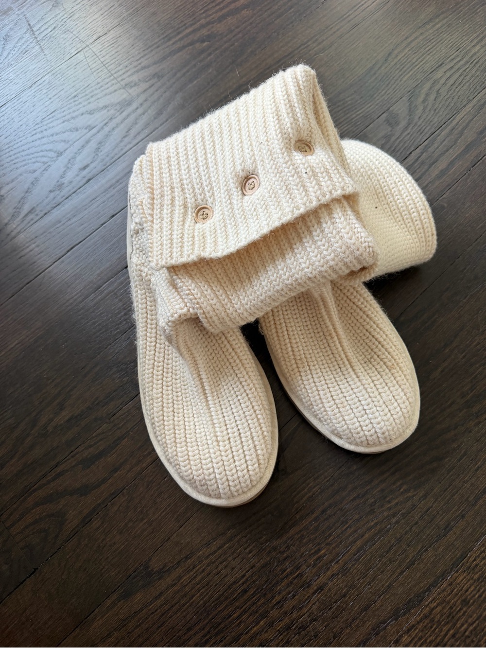 UGG Women's Knit Fold-Over Boot in Cream